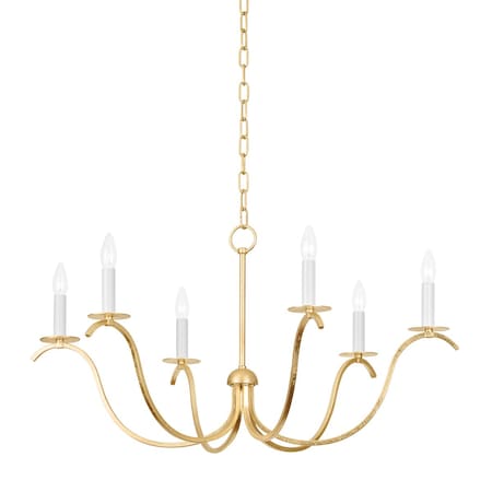Mitzi Jaclin 6 Light Chandelier 28 In. Gold Leaf H809806-GL