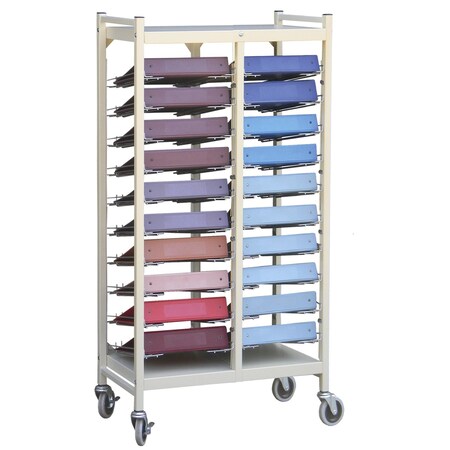 Omnimed Horizontal Open Chart Rack 2 Tier In Beige (53H X 27.5W X 15D) (20 Binder Capacity) 264420-BG