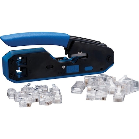 Ideal 5-3/8" Crimper and Connector Kit RJ-45, RJ-11 33-396