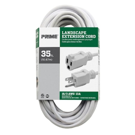 Prime Outdoor 35 ft. L White Extension Cord 16/3 SJTW EC883627