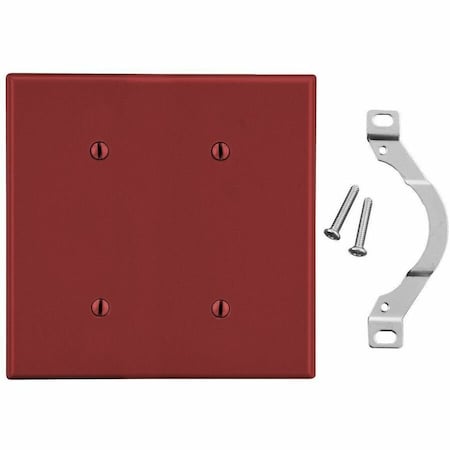 Hubbell Wiring Device-Kellems Wallplate, 2-Gang, 2 Strap Mount Blank, Red P24R