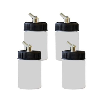 Paasche 1oz Plastic Bottle Assembly for H model Airbrush, 4PK BA-30-1P-4