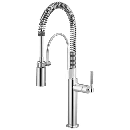 Brizo Litze Semi-Professional Kitchen Faucet, Knurled Handle Chrome 63343LF-PC