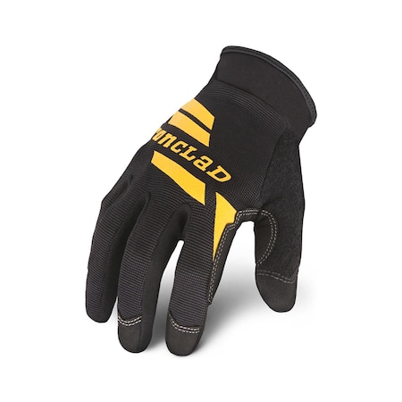 Ironclad Performance Wear Workcrew(R) Mechanics Gloves, Synthetic Leather Palm, Black/Yellow WCG-07-XXXL