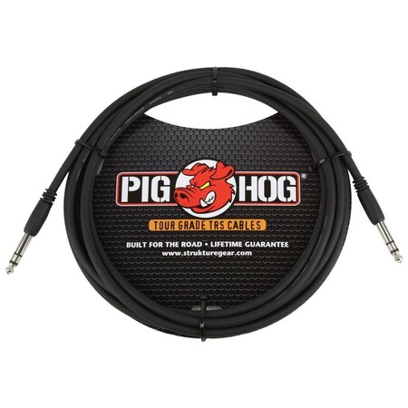 Pig Hog 10-Feet 1/4-in TRS - 1/4-in TRS Cable PTRS10