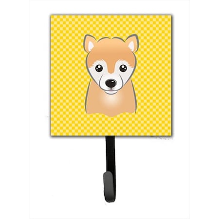 Carolines Treasures Yellow Checkered Shiba Inu Leash or Key Holder BB1133SH4