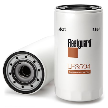 Fleetguard Oil Filter, 8.375 in L, Spin-On LF3594