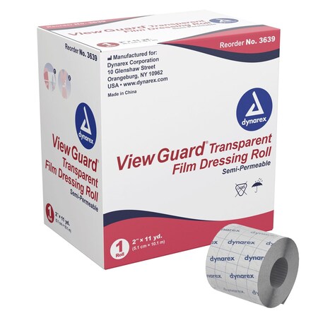 Dynarex View Guard Transparent Film Dressing Roll, 2"x11 Yards, 12PK 3639