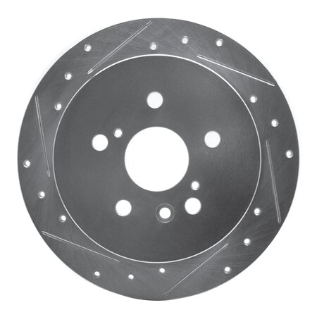 Dynamic Friction Co DFC Brake Rotor - Drilled and Slotted - Silver 631-76131L