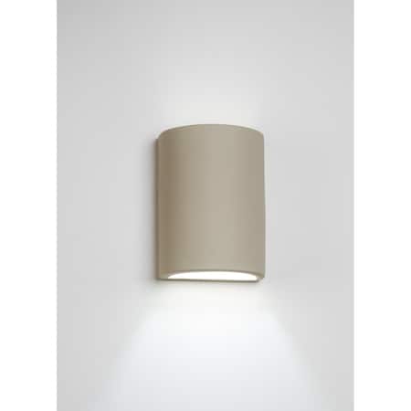 Luxury Lighting Gilly 8.5 in Ceramic Half Cylinder Outdoor Wall Light, Cottonwood Paint Finish 100-00-CW-u/d-7