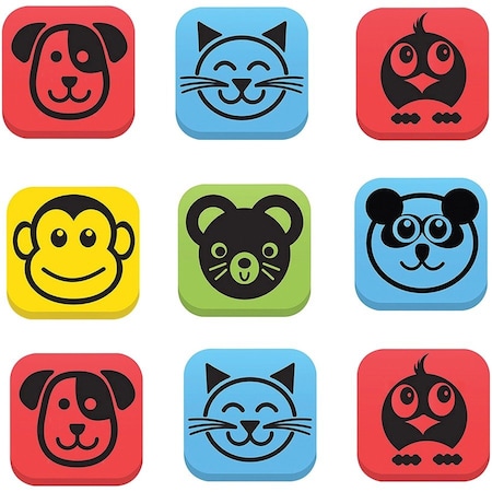 Flipside Magnetic Whiteboard Student Erasers, Animals, 12 Per Set, 3PK 35020