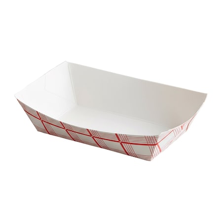 Smarty Had A Party 8 oz Red Plaid Paper Food Trays, 1000PK 5608-RP-CASE
