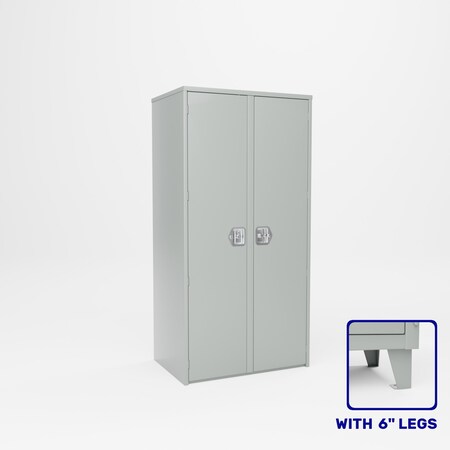 Pucel Two Door Center Partition Cabinet, 36 in W x 78 in H x 24 in D, Gray HDSC-3672-24-8L-CP