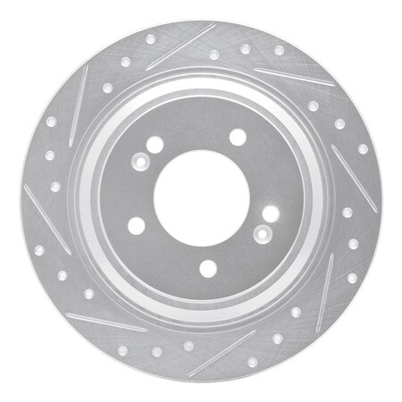 Dynamic Friction Co DFC Brake Rotor - Drilled and Slotted - Silver 631-21036L