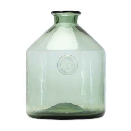 Homeroots 9" Sage Green Cylinder Glass Table Vase 516264