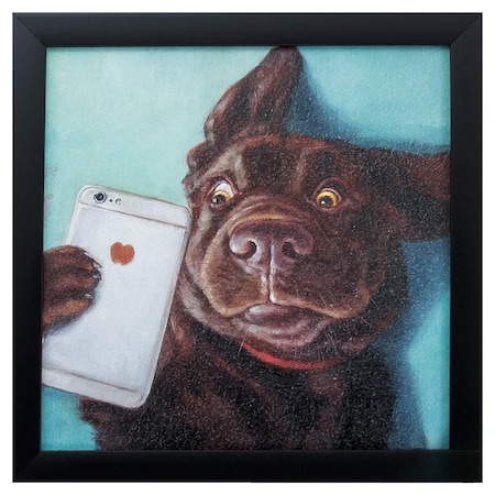Homeroots 11" X 11" Black Frame Dog Selfie 365900