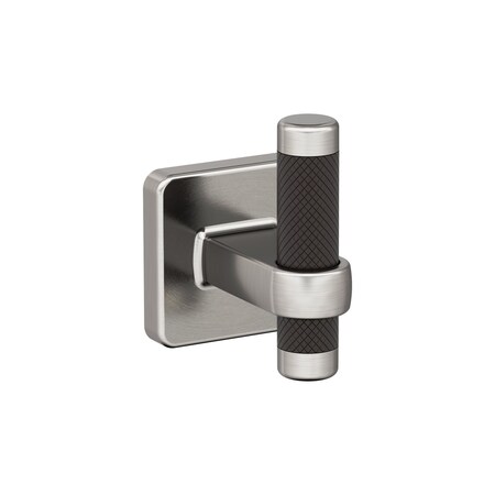 Amerock Esquire Brushed Nickel/Oil-Rubbed Bronze Contemporary Single Robe Hook BH36563G10ORB