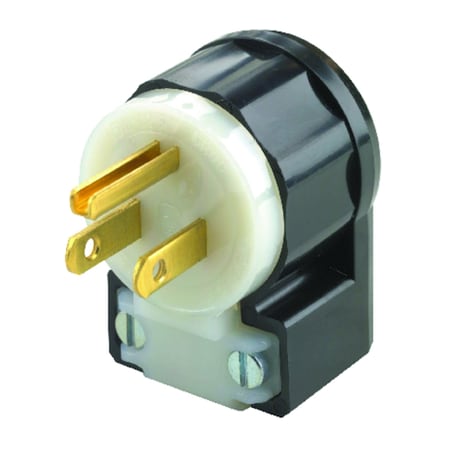 Leviton Leviton Industrial Nylon Angle Ground/Straight Blade Plug 5-15P 18-10 AWG 2 Pole 3 Wire 05266-0CA