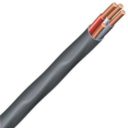 Southwire NM-B Non-Metallic Building Cable, Copper, 6 AWG, 3C, Solid, 125 ft 6/3NM-WGX125