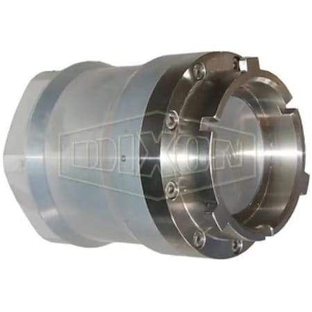 Dixon Mann-Tek by  Dry Disconnect Aviation Adapter, 2-1/2 in Nominal, Quick Disconnect Coupler x FNPT, Alu DAA250AL
