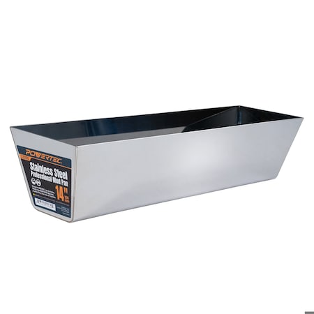 Powertec 14in Stainless Steel Mud Pan, Drywall Tapping Repair Tool, Compound Holder (72205) 72205