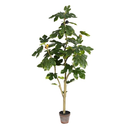 Dare2Decor 4 ft. Potted Fig Tree 45-Leaves DA2676119