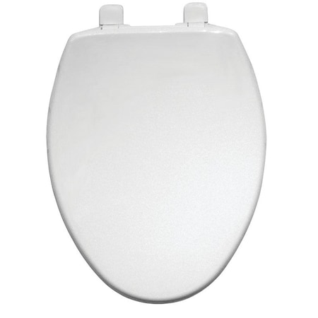Mayfair Toilet Seat, Elongated, Plastic, White, TopTite Hinge 1580ARSL 000