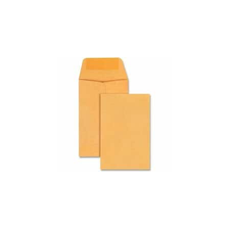 Universal Kraft Coin Envelope, No 1, Round Flap, Gummed Closure, 2.25 x 3.5, Light Brown Kraft, 250PK UNV35304