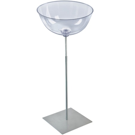 Azar Displays Pedestal Bowl Display Floor Stand with Single 16in Diameter Bowl on Square Metal Base 700976