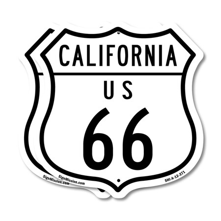 Signmission California Route Marker Shield Sign Us 6, 12 inch X 12 inch, Plastic Sign, 2PK SHI-P-2PACK-12-371