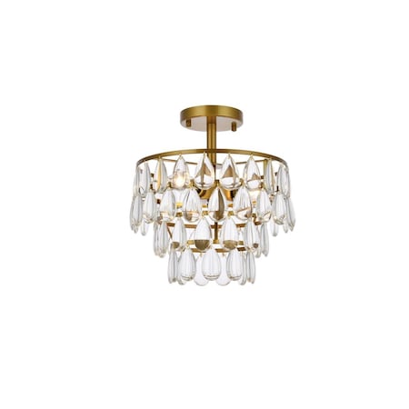 Lighting Business 12 in. Mila Flush Mount in Brass LI2946070