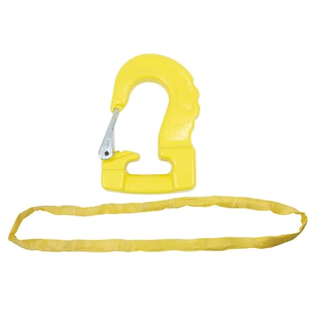Mytee Products Endless Round Sling 20ft Yellow w/Hook Combo, 8400 lbs WLL Crane Rigging Hoist Recovery Towing RSLH-20-8400-Y