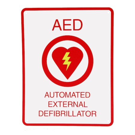 First Voice Flat AED Wall Sign, Plastic 151-P