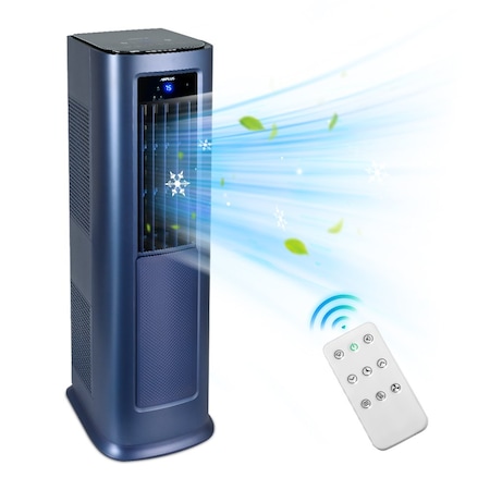 Elexnux 7,800 BTU DOE 7, 00 Sq. Ft. Portable Air Conditioner Cools and 1100W Heater with Remote in Blue IR-KYR35A1