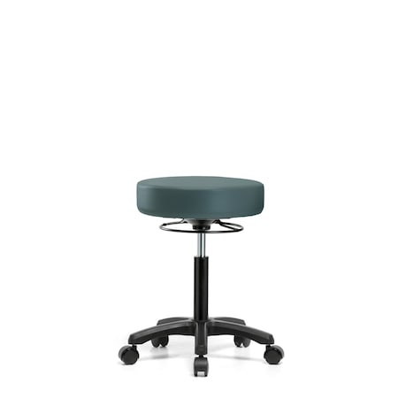 Blue Ridge Ergonomics Med Bench Mini-Stool, Vinyl, Casters, Blu BR-VMBMS-RG-RC-8546