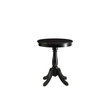 Homeroots 22" Black Wood Round Pedestal End Table 286300