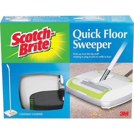 Scotch-Brite Quick Floor Sweeper, 42" Aluminum Handle, White/Gray/Green M-007-CCW