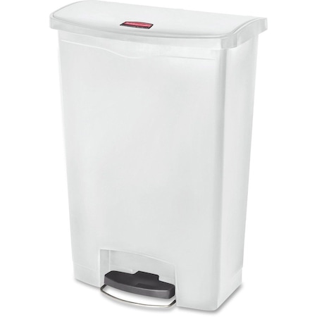 Rubbermaid Commercial Slim Jim Resin Step-On Container, Front Step Style, 24 gal, White 1883561