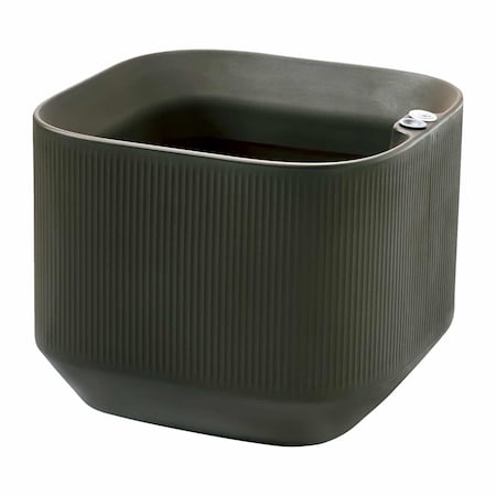 Crescent Garden TruDrop Modular Self-Watering Low Square Plant Box - Indoor/Outdoor - Olive, 20"x20"x16"H A614082