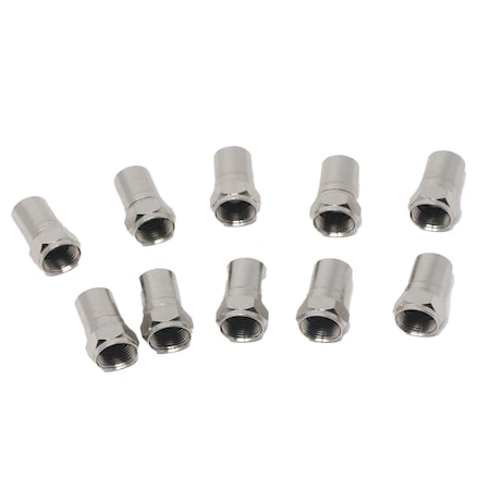 Crest Healthcare "F" Connector For Plenum Coaxial Cable, PK10 106481