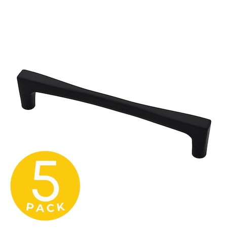 Sapphire Comet Series 5 in. 128 mm Center-to-Center Modern Black Cabinet Hardware Handle/Pull, 5PK SP-2075-128-BK-5