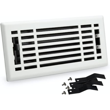 Sierra Grates 4 in. H X 14 in. W Powder Coat Steel, White Floor Register LIN414-WHT