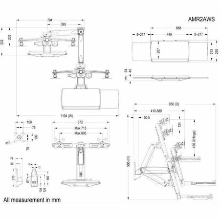 Amer SINGLE ARTICULATING ARM WALL M AMR2AWS