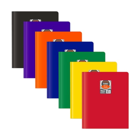 C-Line Products 8-1/2" x 11" Assorted Primary Colors Two-Pocket Heavyweight Poly Portfolio Folder with Prongs, 1/EA 33960-DS