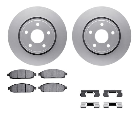 Dynamic Friction Co DFC GEOSPEC Coated Rotors with 5000 Brake Pads - Ceramic and Hardware 4512-42013