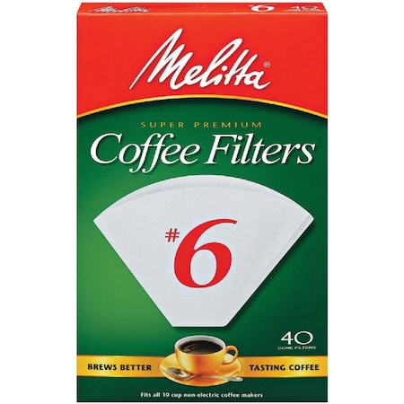 Melitta No, 6 Cone 8-12 Cup Coffee Filter, 40PK 626402