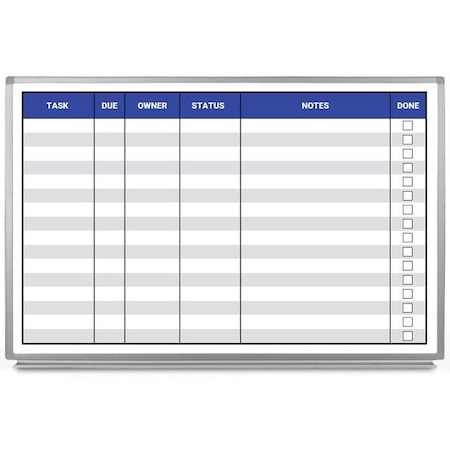 Creative Safety Supply Task List Whiteboard, 36in x 24in WB10060-36