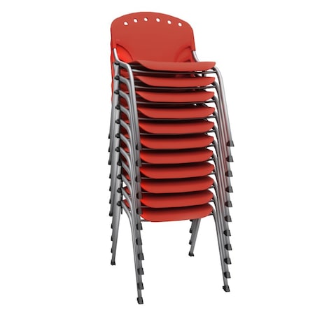 Regency Rico Classroom Training Stack Chair Armless, Red, 11PK 305-RD-11PK