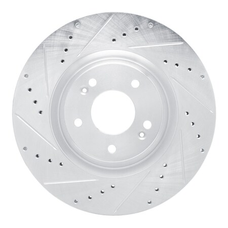 Dynamic Friction Co DFC Brake Rotor - Drilled and Slotted - Silver 631-03064L