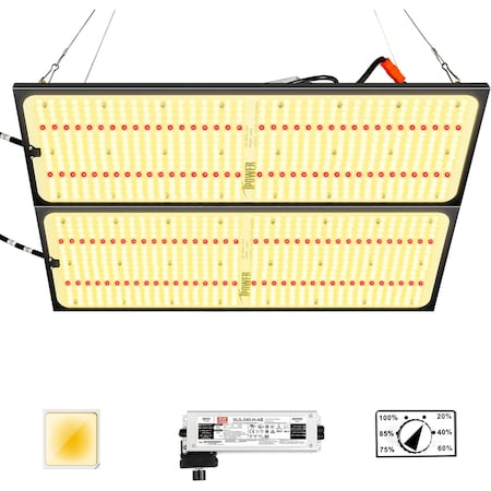Ipower 2024 LED Grow Light 3000W, Full Spectrum Plant Lamp with Samsung LM301D Diodes and MeanWell, 2PK GLLEDXRP3000EX2